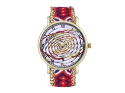 Reloj De Cuarzo Con Correa De Lana Moda Dial Redondo Unisex Pulsera