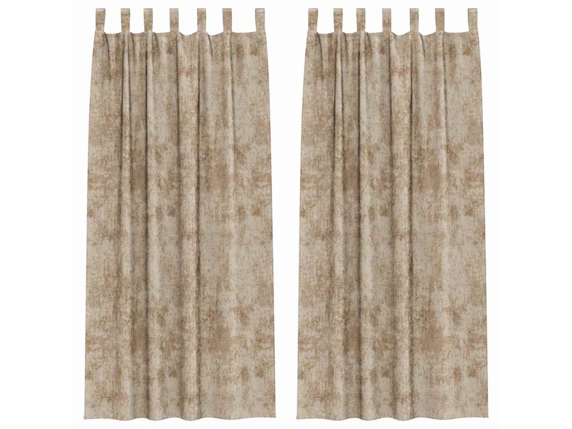 Maison Exclusive - Cortinas De Veludo 2 Unid. Champanhe 245 X 140 Cm Veludo