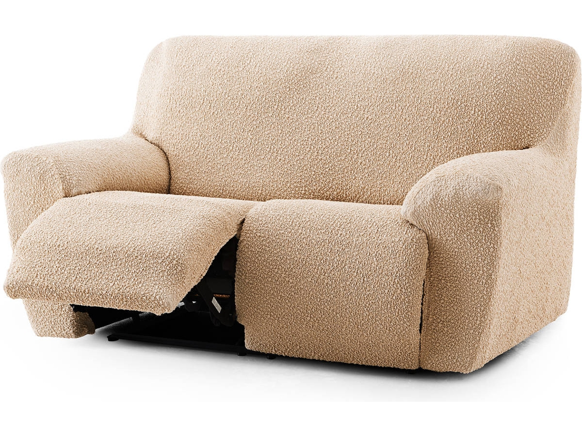 Capa Tecido Elástico para Sofá Relax de 2 Lugares com 2 Assentos MILICA Spongy Marfim