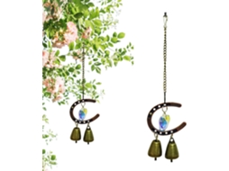 Sino de Vento Decorativo Ornamento para Meditação, Sino de Vento em Forma de Ferradura, Decoração Externa, para CHABERLU