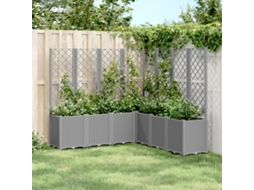 Vidaxl Vaso/floreira Jardim C/ Treliça 160x160x140 Cm Pp Cinza-claro