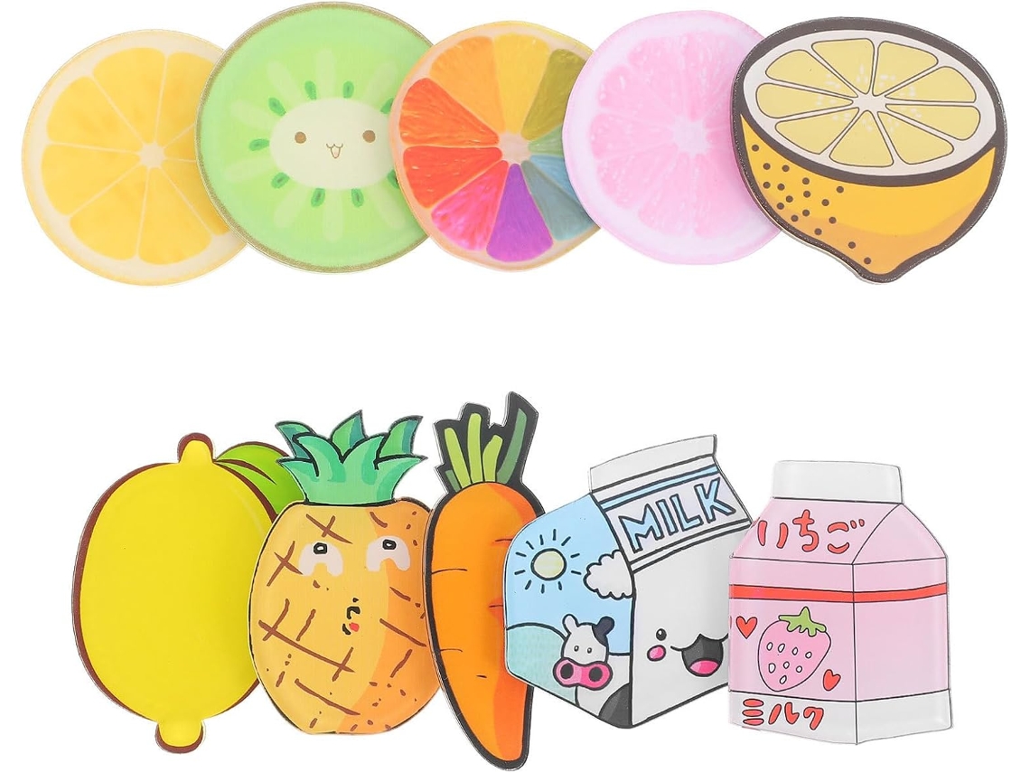 Vosarea Conjunto De 10 Ímãs Frutas Para Geladeira, Resina Sintética