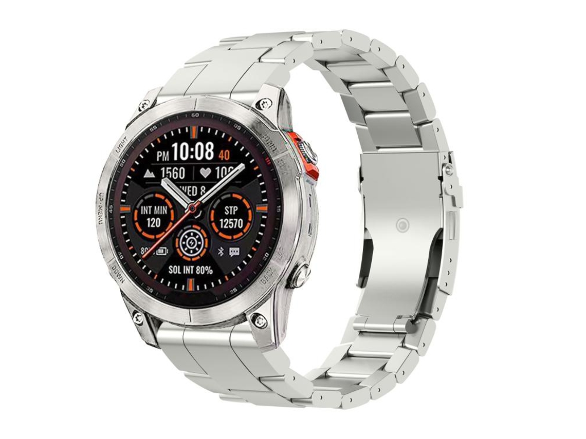 Bracelete para Garmin Silicone Magnético Três Contas com Conector Preto, Vermelho e Preto XIAOMOYU (22mm)