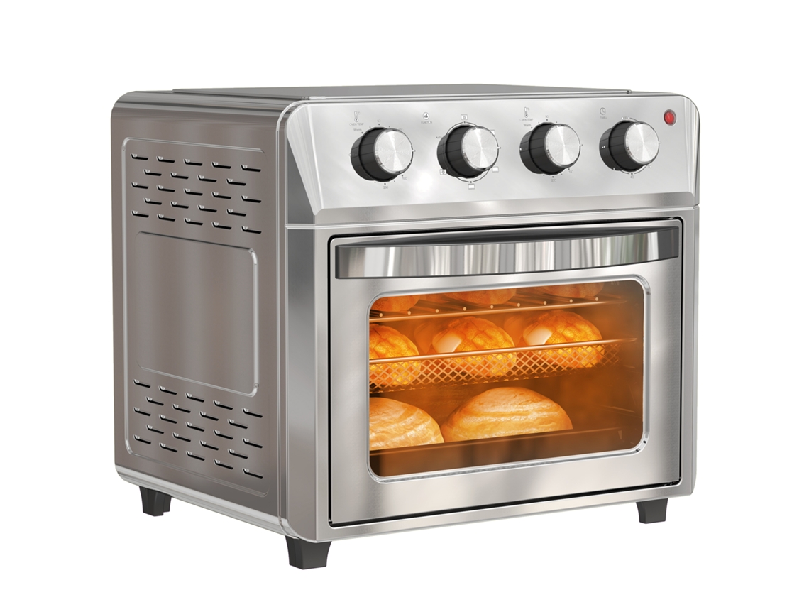 Mini Forno com convecção, fritadeira a ar, 6 modos, temporizador, 24L prateado ZENCORE SERVICES