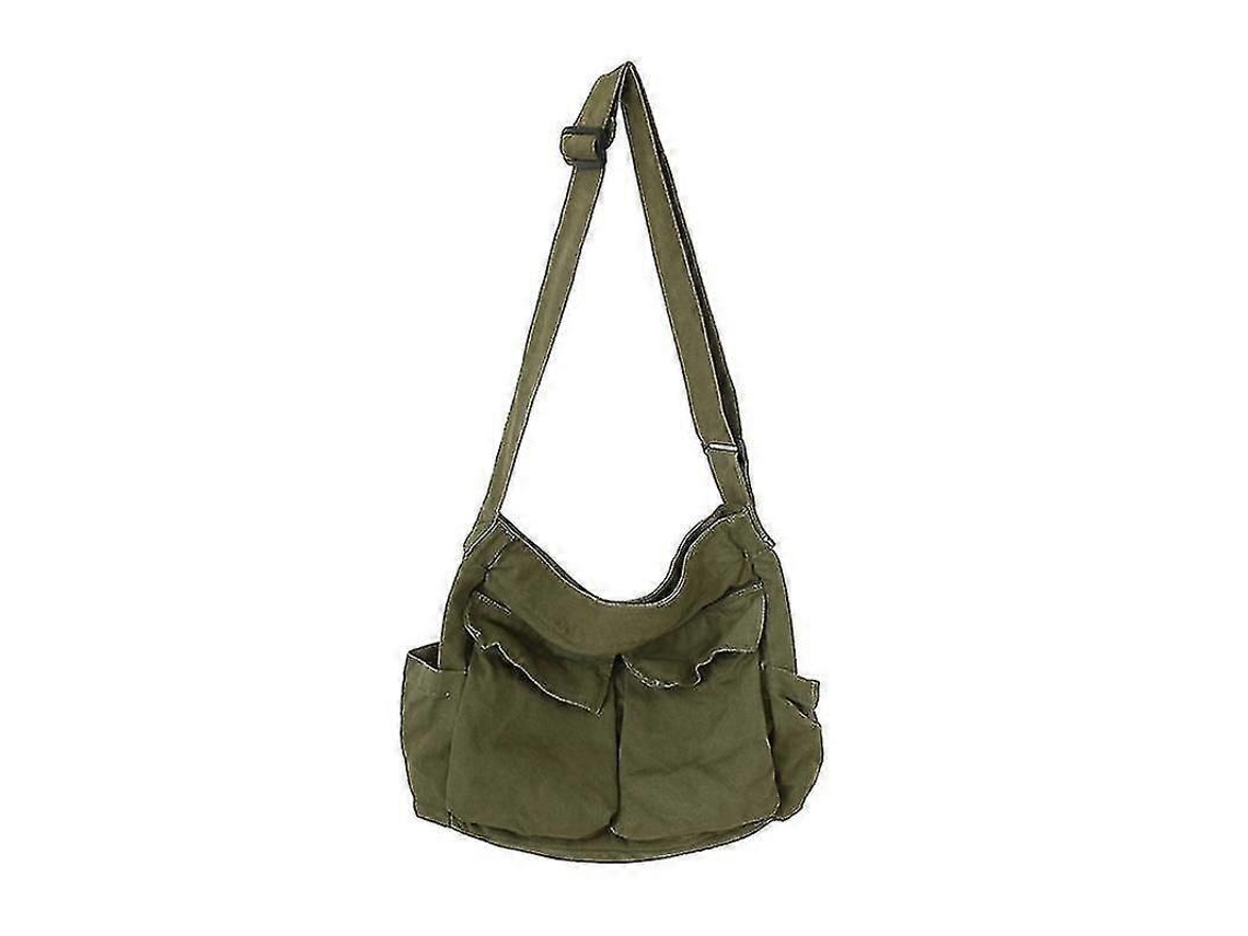 Bolsa De Lona Wabjtam, Bolsa Grande Transversal Estilo Hobo Com Vários Bolsos, Bolsa De Ombro De Lona Para Mulheres E Homens, Hong Kong