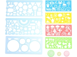 Conjunto De Régua Geométrica Multifuncional, Kit De Desenho Portátil E Leve Em Plástico Pp Estênceis Para Pintura Design