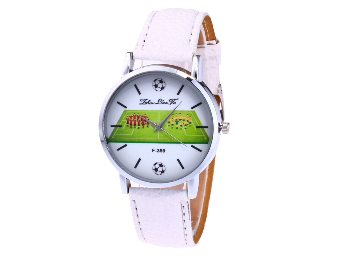 Reloj De Moda Deportivo Zhoulianfa Correa De Cuero De Cuarzo F-389a Blanco