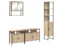 Conjunto de Móveis para Banheiro 4 Pcs Carvalho Sonoma MAISON EXCLUSIVE
