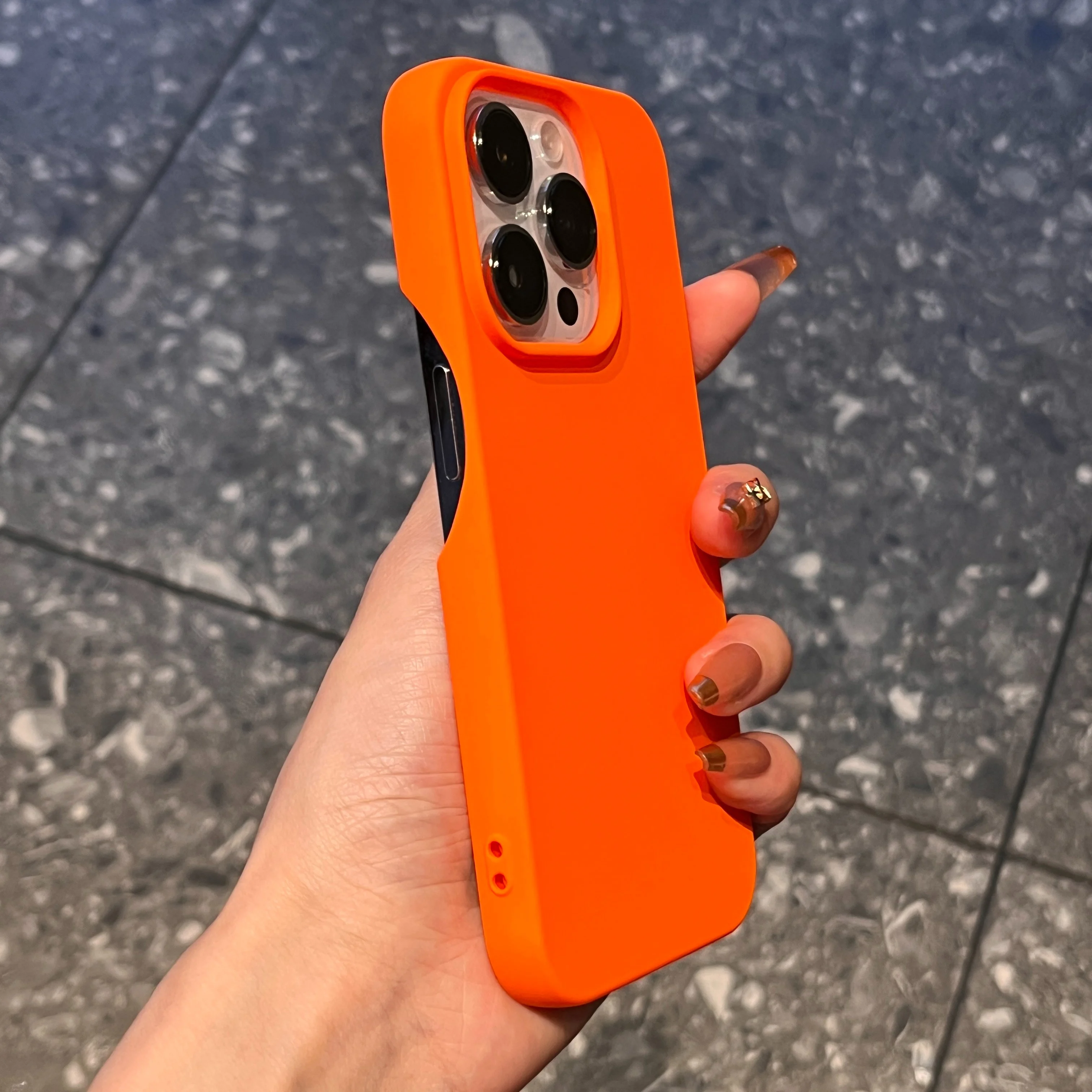 Capa Ultrafina Fosca De Silicone Macio Para Iphone 12 Pro (laranja)
