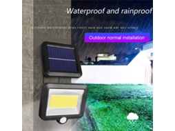 Lâmpada de parede solar 100 COB com sensor de movimento IP65 para jardim externo | S/MARCA