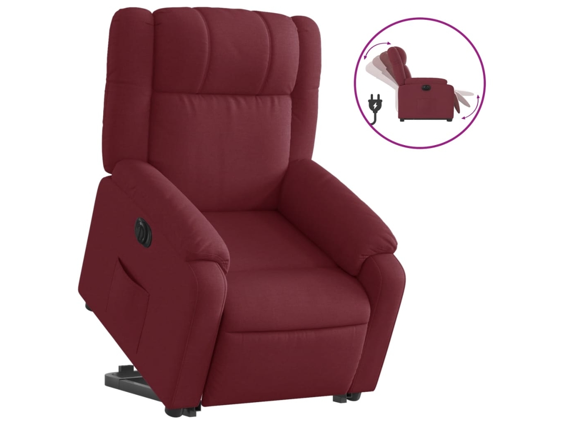 Electric Stand Up Recliner Chair, Electric Stand Up Recliner Chairs Vidaxl Vermelho Tecido