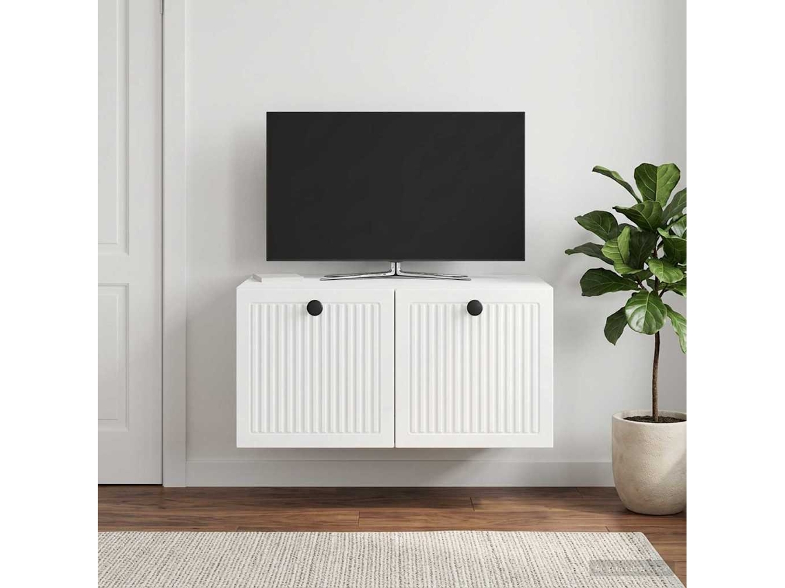 Vidaxl Gabinete De Tv De Parede Branco Brilhante 59,5 X 41 X 30 Cm