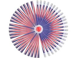 Conjunto de 100 Lápis de Madeira Pequenos com Desenhos de Bandeiras Coloridas em Madeira, para Escritório CHABERLU