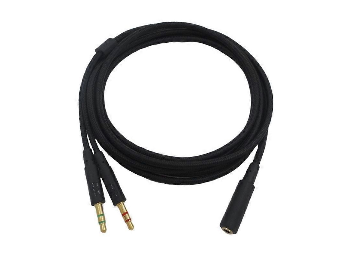 Cabo Extensor De Áudio 3,5mm Universal 2 Em 1 Para Headsets Gamer, Compatível Com Cloud Ii, Alpha, Cloud Flight E Outros