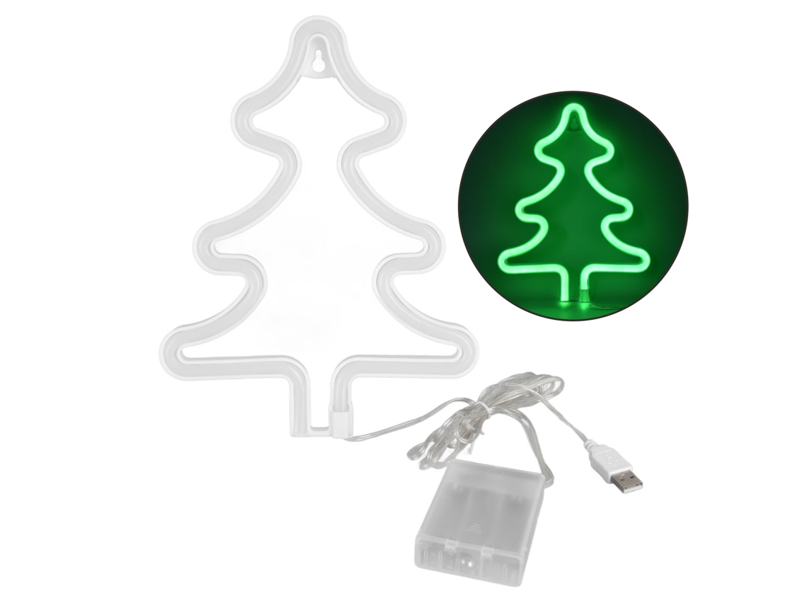 2026 sinal de Luz Led com Árvores de Natal Verdes, Forma Única, Segura e Estável, Ideal para Dormitório, Bar e Festa