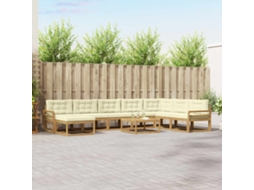 Vidaxl Conjunto De Sofás Para Exterior 9 Unid. Branco E Creme
