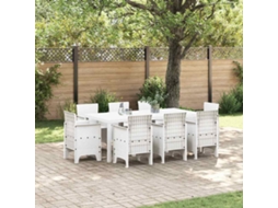 Vidaxl Conjunto De Jantar Para Jardim 9 Unid. Branco Polipropileno