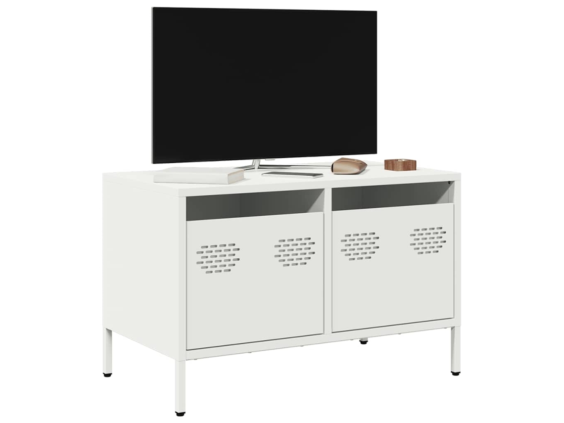 Vidaxl Móvel De Tv 68x39x43,5 Cm Aço Laminado A Frio Branco