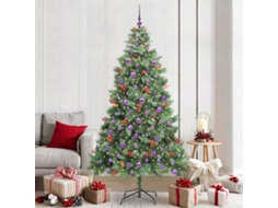 Vidaxl Árvore De Natal Artificial 300 Led Branco Quente Pvc E Metal