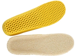 Palmilhas Grossas E Quentes Para Calçados De Inverno, 2 Pares, Tamanho G 41-46, Em Material Sintético Aveludado Bege
