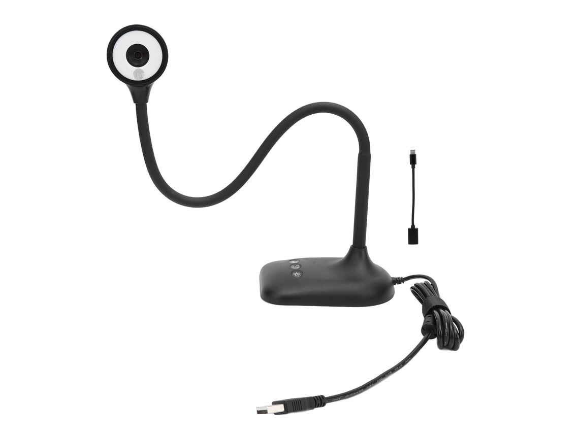 Rebe-câmera Documental Usb 2k 5mp Autofoco Com Luz Led Visualizador Webcam Para Trabalho Remoto E Ensino