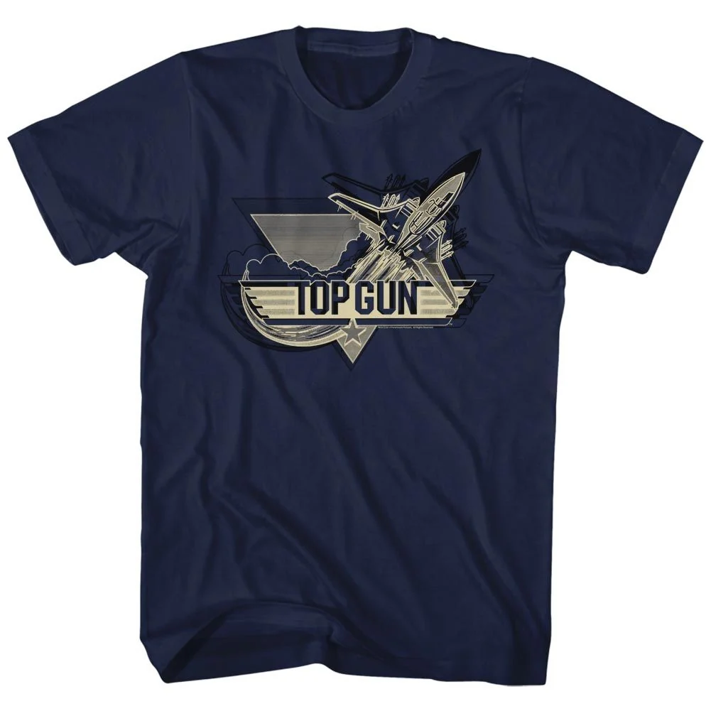 Rockinstone Top Gun Movie Plane Navy Adult T-shirt Size:l