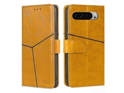 Capa De Couro Para Celular Com Costura Geométrica