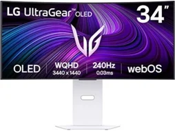 Monitor Gaming LG UltraGear LG 34GX90SA-W.AEU (34'' - OLED - 0.03 ms - 240 Hz - Curvo - Branco)