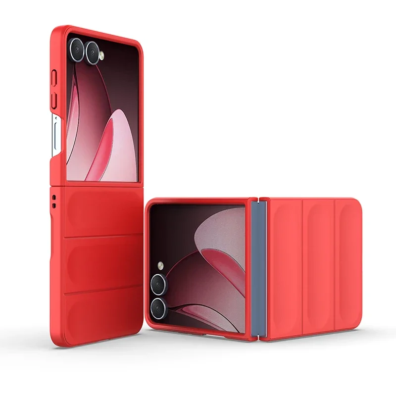 (vermelho, Galaxy Z Flip 6) Capa Rígida Fosca De Luxo Para Celular, Com Revestimento Macio Espesso E Proteção Contra Impactos.