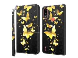 Capa Para Celular Motorola Moto E7i Power / E7 Power Com Estampa 3d Em Tpu + Couro Pu