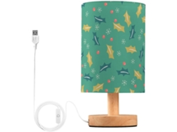 Abajur De Cabeceira Pequeno Kll Com Suporte USB Carregamento, Luminária De Mesa Feliz Natal Para Mesa, Casa De Campo