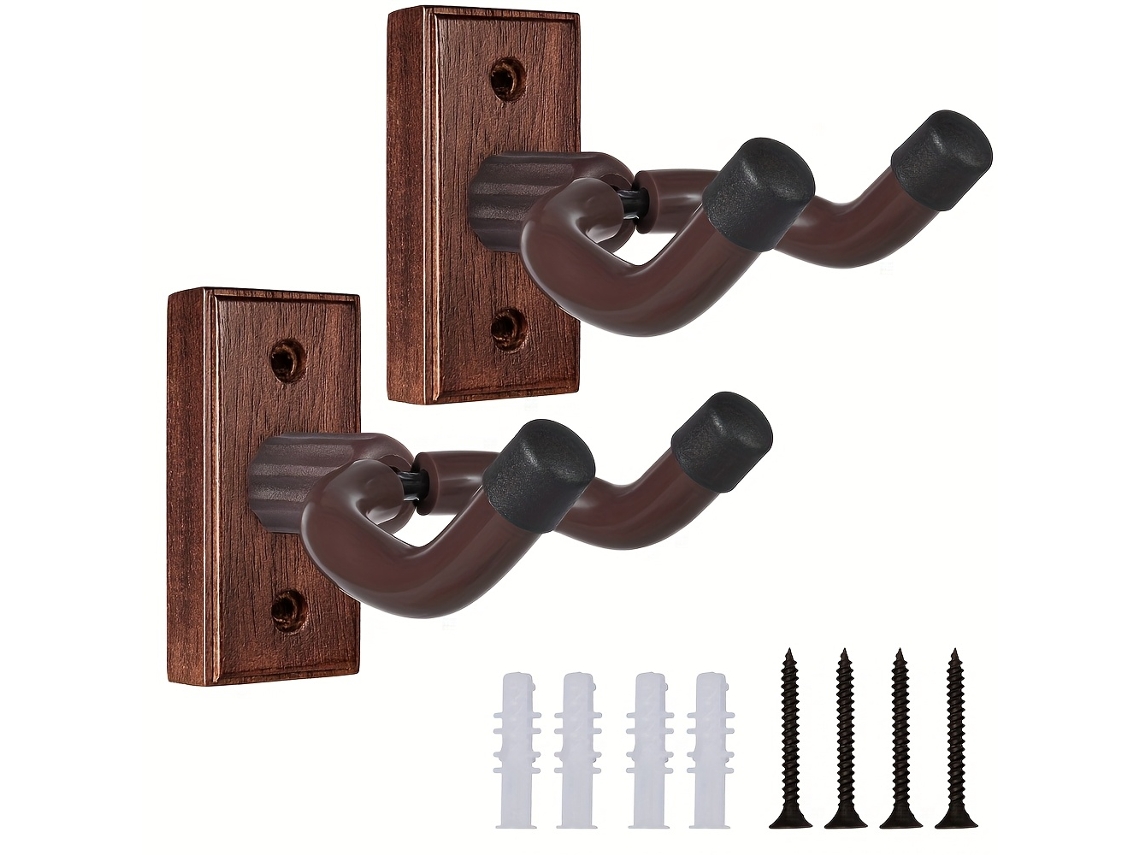 Suporte de Parede para Guitarra Feito de Madeira Maciça, Expositor Robusto para Guitarras Eletroacústicas AQUAFORGE