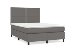 Cama com Molas Couro Artificial Cinzento MAISON EXCLUSIVE 140x200 cm