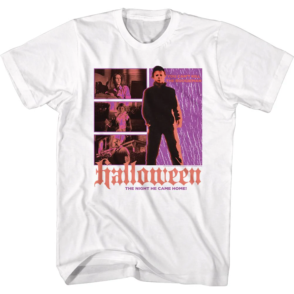 Unisex Adult T-shirt Rockinstone Halloween Classic Myers White Sizexl