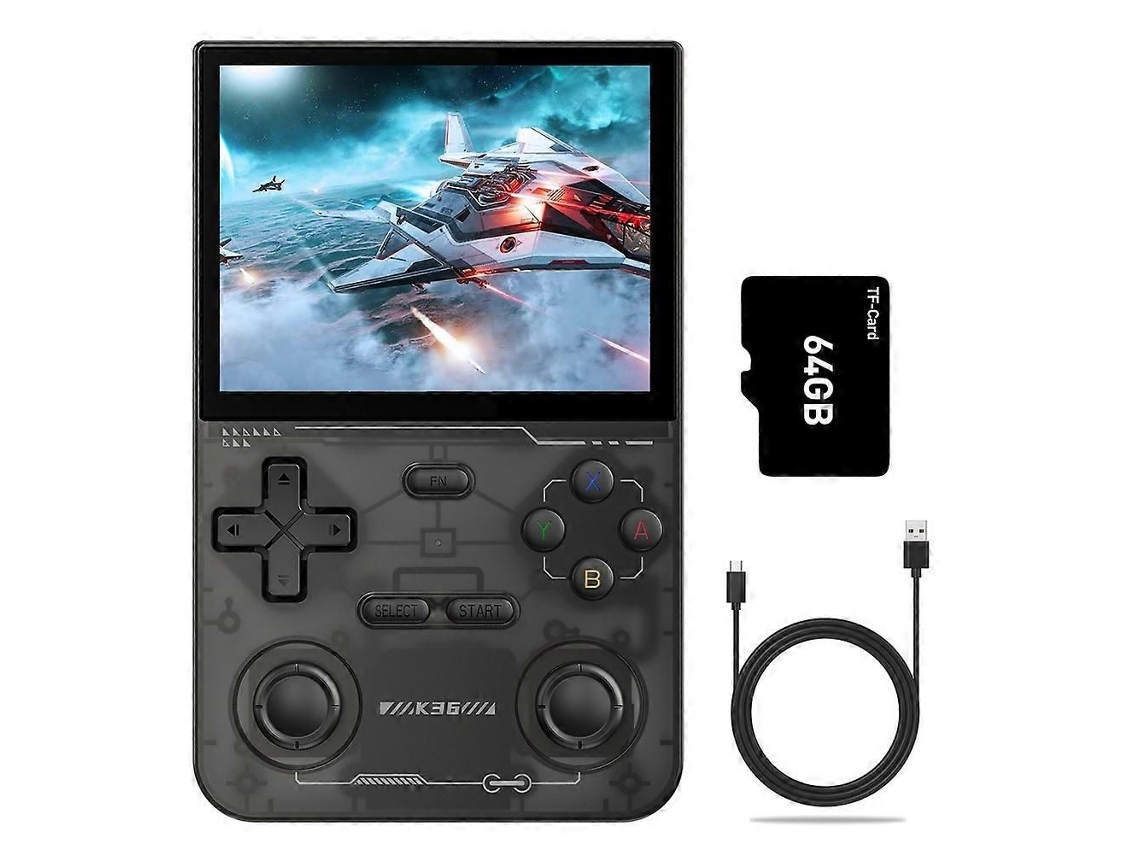 Console Portátil GOKOCO K36 com 64g, 16000+ jogos, tela 3,5 polegadas e dual joystick