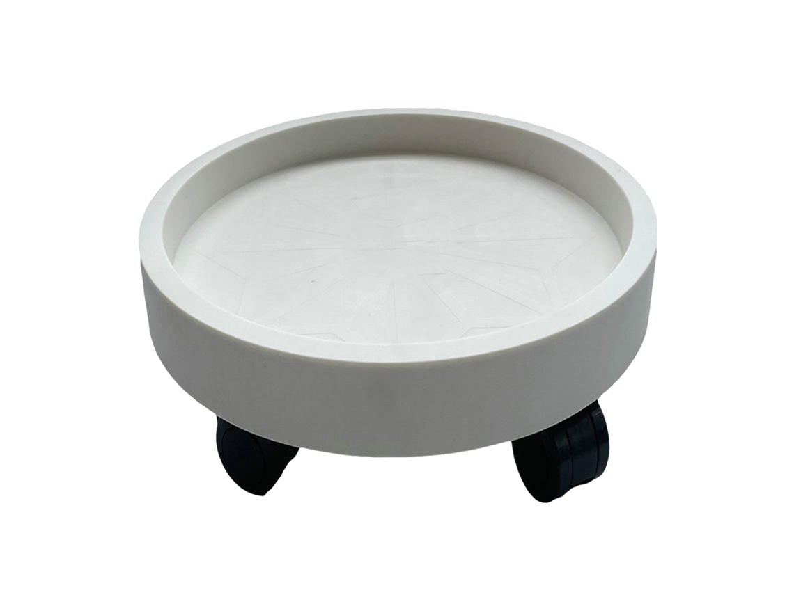 Suporte para plantas com rodas redondas removíveis e giratórias, branco, 22