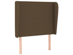Cabeceira de Cama com Abas Tecido Castanho Escuro MAISON EXCLUSIVE (93x23x118 cm)