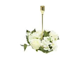 Coroa de Vela de Rosa Artificial Decoração Mesa Natal Casamento Seda 20cm