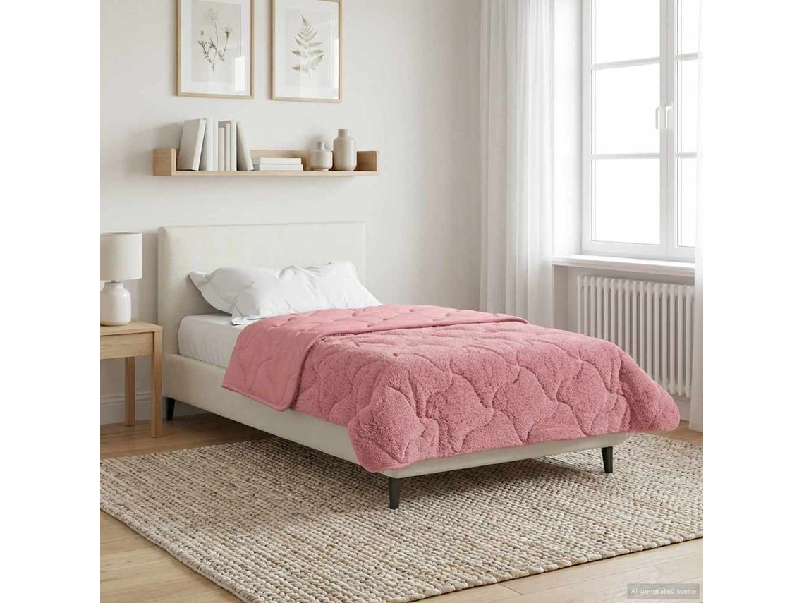 Vidaxl Edredom De Inverno 155 X 220 Cm Inverno Rosa Respirável