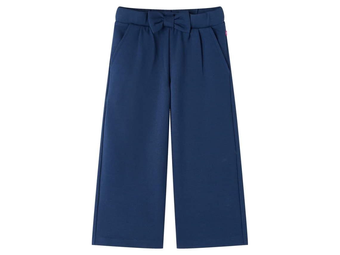 Calças De Criança Com Pernas Largas Azul-marinho 104