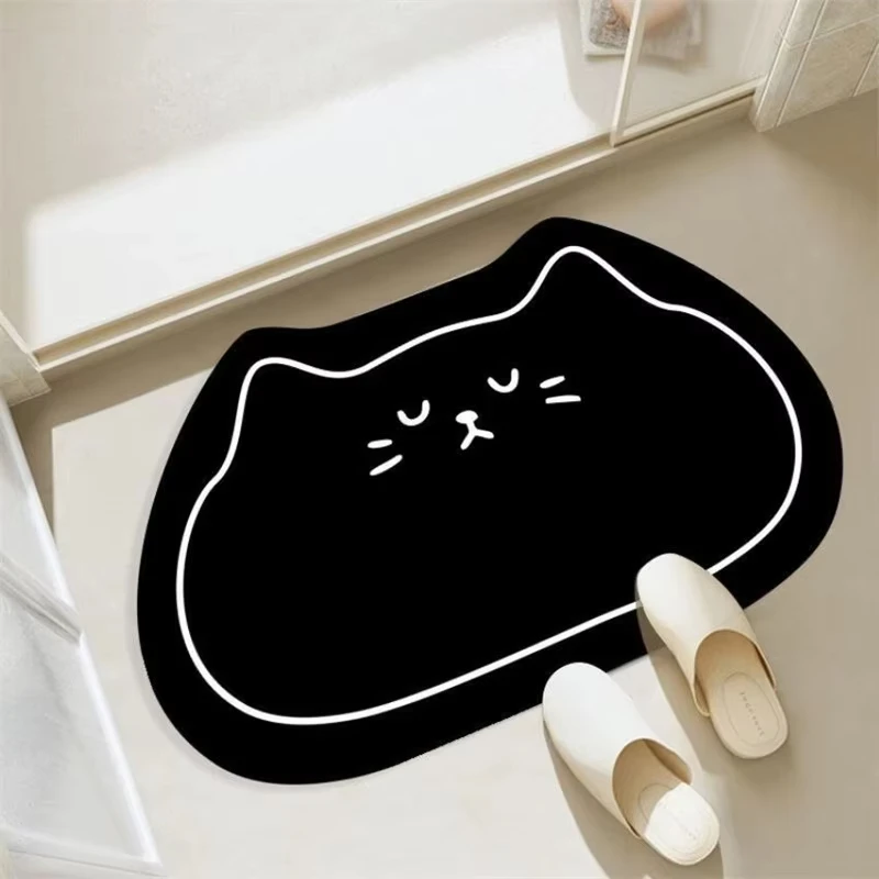 Tapete De Banheiro Macio E Absorvente De Terra Diatomácea (preto, 40x60cm), Decoração Para Casa.