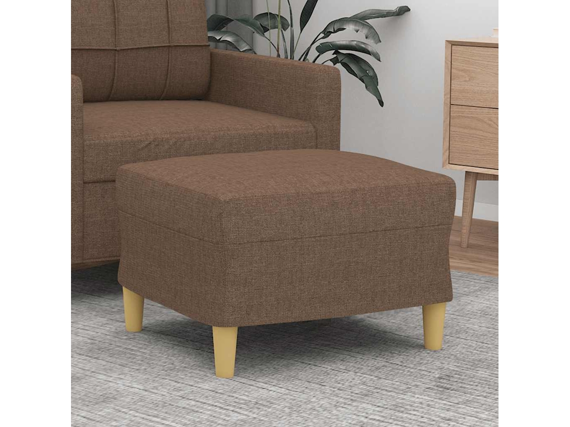 Vidaxl Apoio De Pés 60x50x41 Cm Tecido Castanho