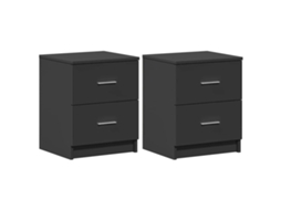 Mesas de Cabeceira 2 Pcs com 2 Gavetas 40x36x50 Cm Preto MAISON EXCLUSIVE
