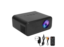Mini Projetor YT500 para Filmes com Interfaces de Áudio e Vídeo USB, Cartão de Memória, Preto, EUA CHABERLU