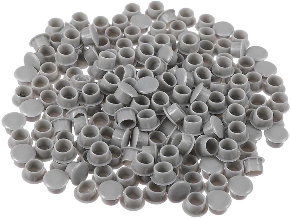 Hemobllo Tampões Redondos De Plástico Cinza 10mm Para Furos Em Móveis E Armários, Design Estético E Versátil Para