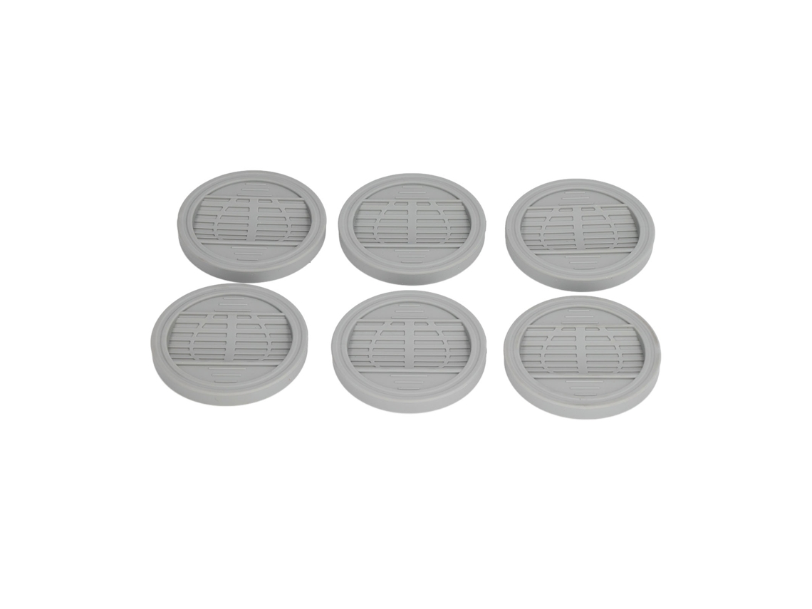 6pcs Tapetes de Borracha para Móveis, Protetor de Pisos, Cadeira, Sofá, Cama, Roda, Cinza