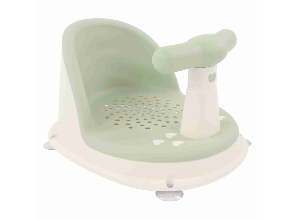 Cadeira de banho dobrável Mali para bebês com ventosa antiderrapante e alça removível, verde.