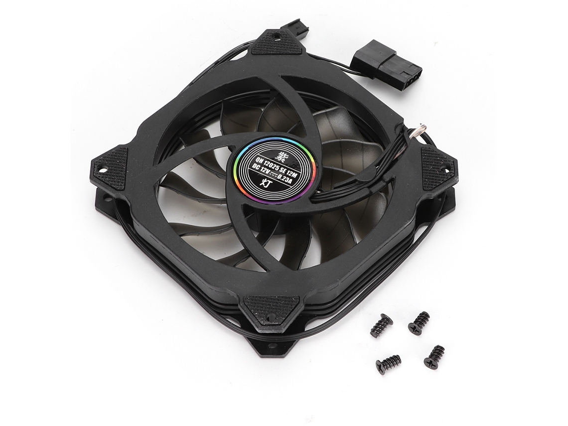 Mini E Poderoso Radiador De Ventilador Led Colorido Para Caixa De Computador Pc Com Luz Roxa Luz Dourada