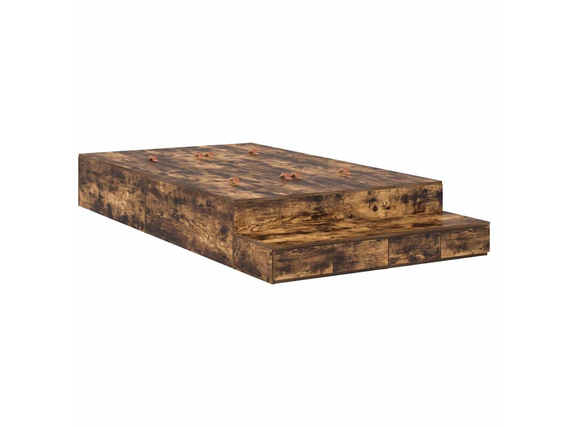 Estrado de Cama com Arrumação Carvalho Defumado 120 cm MAISON EXCLUSIVE