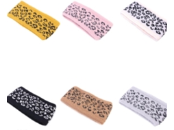Faixa de cabelo feminina grossa em cabelo sintético com elegante estampa de leopardo.